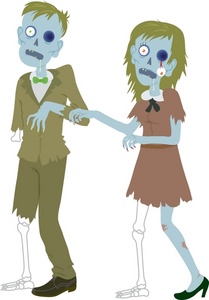 Cartoon of a zombie couple