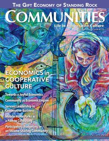 Communities magazine economics in cooperative culture multi-colored rainbow image