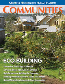 communities magazine with houses and trees