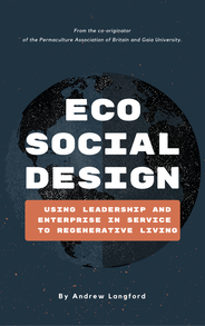Eco Social Design book cover words on blue background