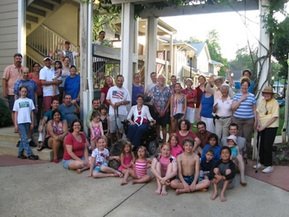 Community members posing for a group photo